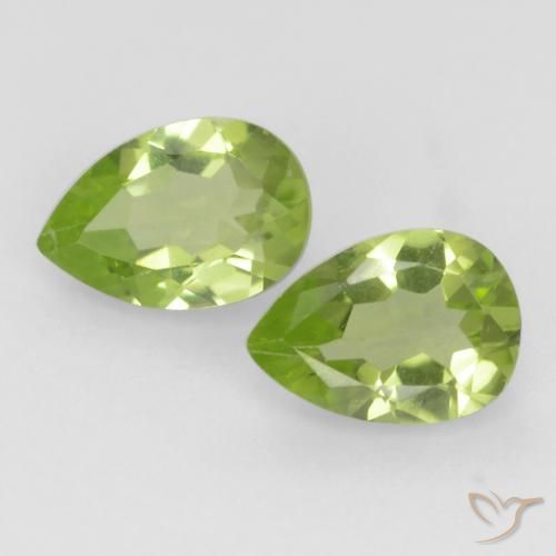 0.74ctw Naturel Vert vif et léger Péridot, En forme de poire, VVS-VS