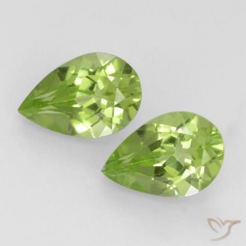 0.89ctw Naturel Vert vif et léger Péridot, En forme de poire, VVS-VS