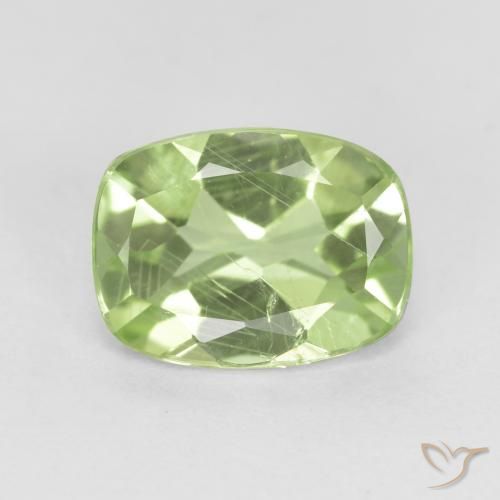 1.29ct Naturel Vert poire pâle Péridot, Coussin, VS-SI