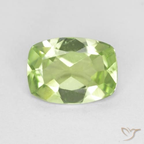 1.03ct Naturel Vert jaunâtre Péridot, Coussin, VS