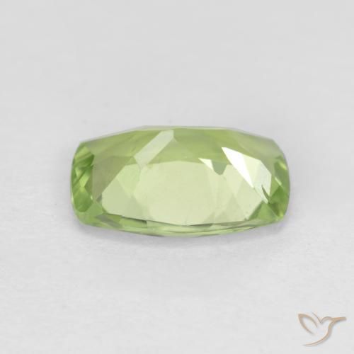 Péridot Vert jaunâtre naturelle Coussin, 1.03 ct, VS