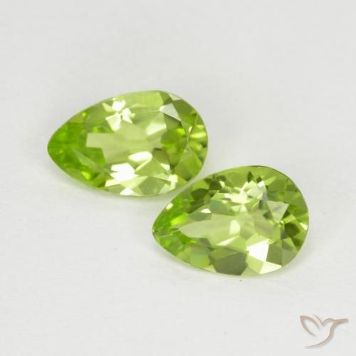 0.81ctw Naturel Vert jaunâtre Péridot, En forme de poire, VVS-VS