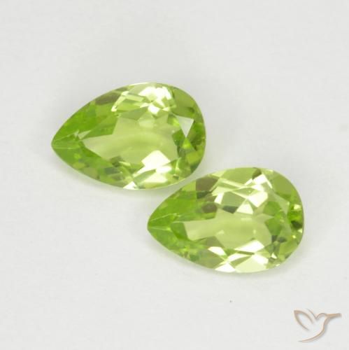 0.91ctw Naturel Vert vif et léger Péridot, En forme de poire, VVS-VS