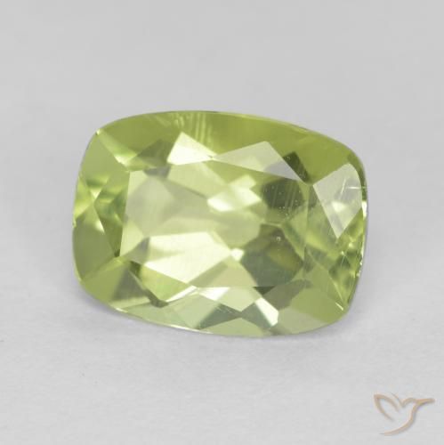 Péridot Vert citron naturelle Coussin, 1.26 ct, VVS-VS