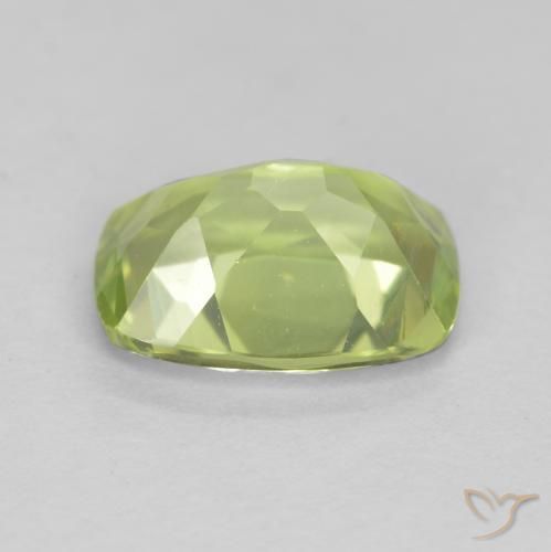 Péridot Vert citron naturelle Coussin, 1.26 ct, VVS-VS
