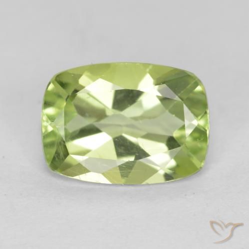 1.14ct Naturel Vert vif et léger Péridot, Coussin, VS