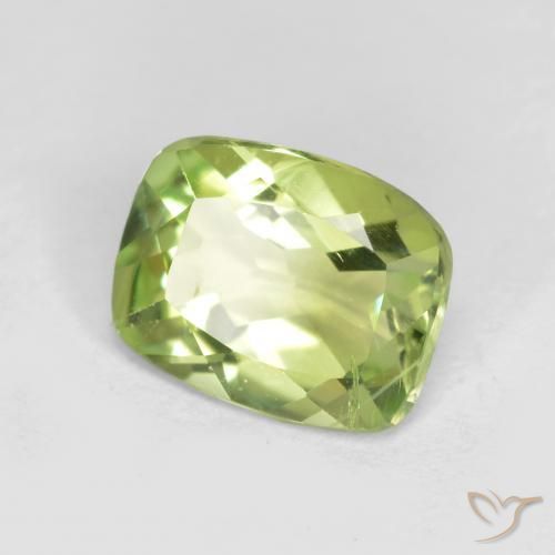 Péridot Vert vif et léger naturelle Coussin, 1.14 ct, VS