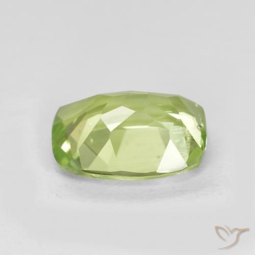 Péridot Vert vif et léger naturelle Coussin, 1.14 ct, VS