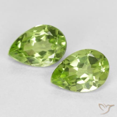 0.87ctw Naturel Vert vif et léger Péridot, En forme de poire, VVS-VS