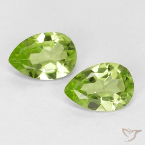 0.81ctw Naturel Vert vif et léger Péridot, En forme de poire, VVS-VS