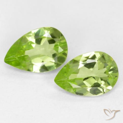 0.76ctw Naturel Vert vif et léger Péridot, En forme de poire, VVS-VS