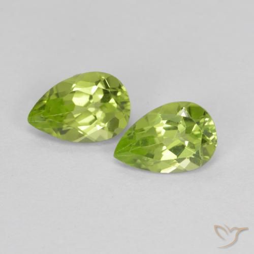 0.84ctw Naturel Vert éclatant Péridot, En forme de poire, VVS-VS