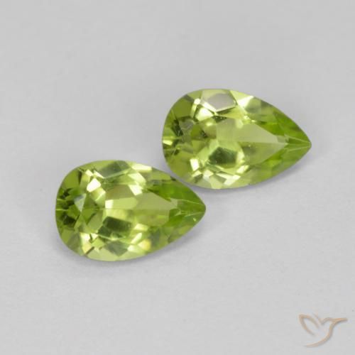 0.93ctw Naturel Vert éclatant Péridot, En forme de poire, VS