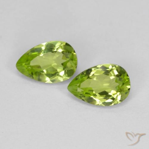 0.93ctw Naturel Vert vif et léger Péridot, En forme de poire, VVS-VS