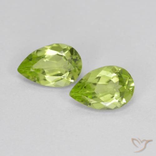 0.83ctw Naturel Vert moyen Péridot, En forme de poire, VVS-VS