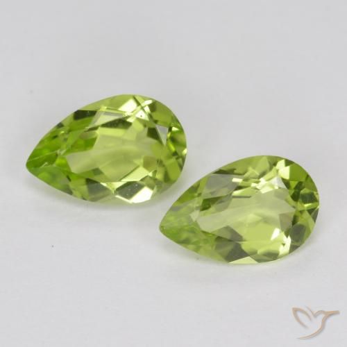 0.80ctw Naturel Vert moyen Péridot, En forme de poire, VVS-VS