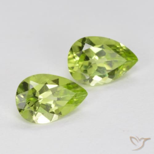 0.84ctw Naturel Vert vif et léger Péridot, En forme de poire, VS