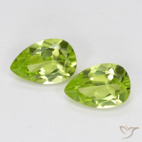 0.91ctw Naturel Vert moyen Péridot, En forme de poire, VVS-VS