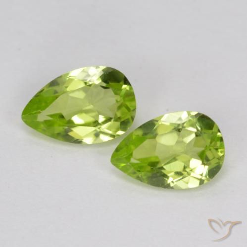 0.84ctw Naturel Vert éclatant Péridot, En forme de poire, VVS-VS