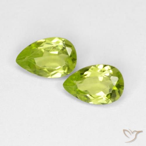 0.90ctw Naturel Vert moyen Péridot, En forme de poire, VVS-VS