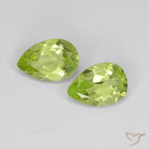 0.82ctw Naturel Vert éclatant Péridot, En forme de poire, VVS-VS