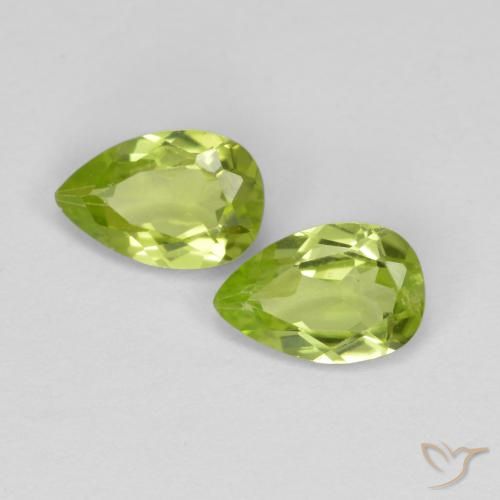 0.88ctw Naturel Vert éclatant Péridot, En forme de poire, VS