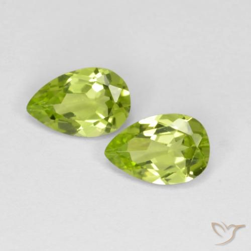 0.80ctw Naturel Vert moyen Péridot, En forme de poire, VVS-VS