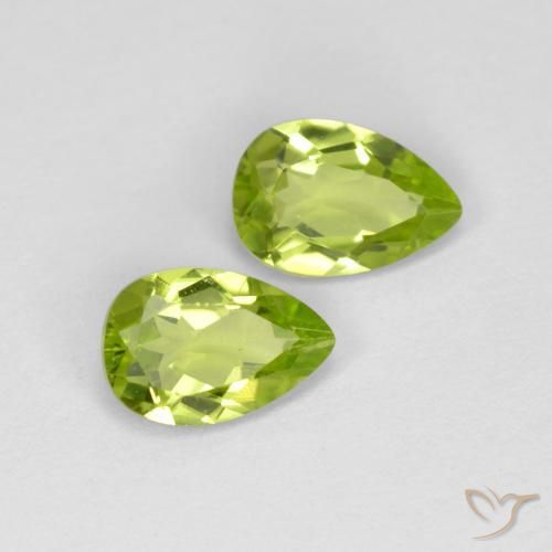 0.88ctw Naturel Vert moyen Péridot, En forme de poire, VVS-VS