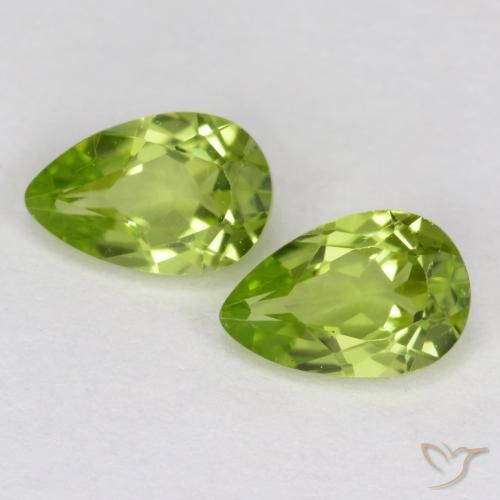 0.93ctw Naturel Vert moyen Péridot, En forme de poire, VVS-VS