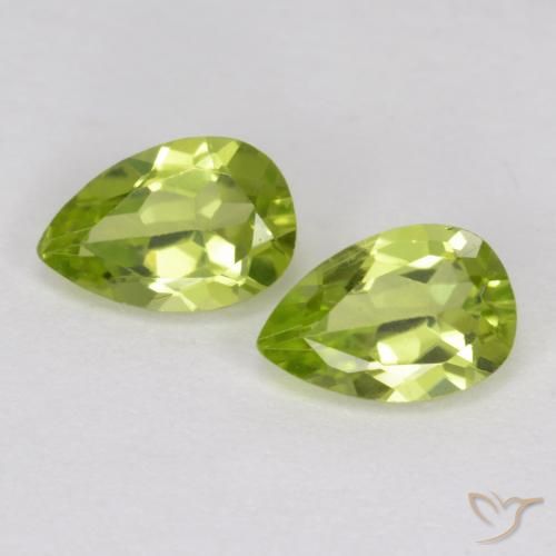 0.92ctw Naturel Vert éclatant Péridot, En forme de poire, VVS-VS