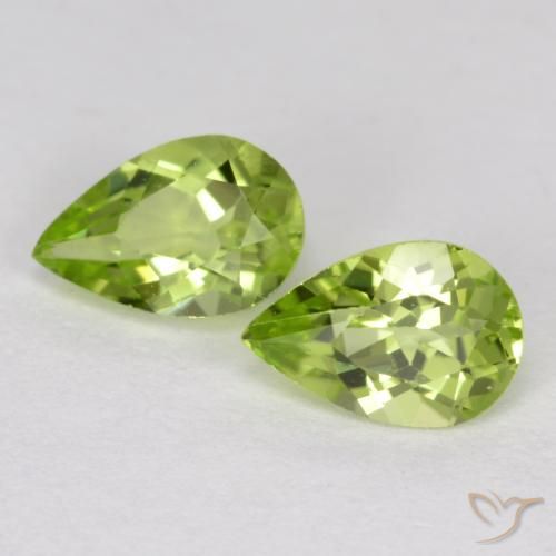 0.86ctw Naturel Vert vif et léger Péridot, En forme de poire, VVS-VS