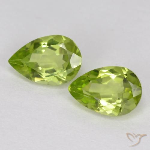 0.85ctw Naturel Vert moyen Péridot, En forme de poire, VVS-VS