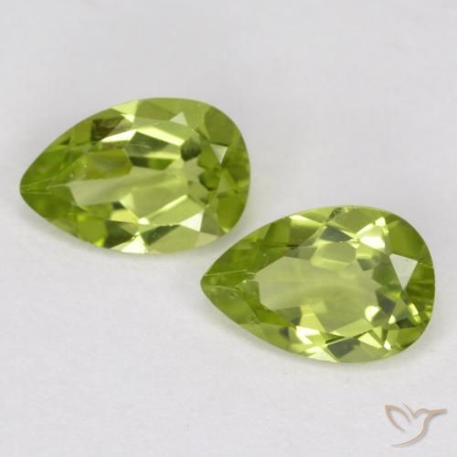 0.83ctw Naturel Vert éclatant Péridot, En forme de poire, VVS-VS
