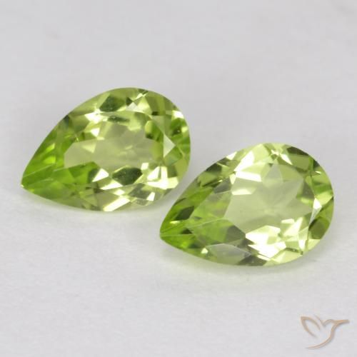 0.82ctw Naturel Vert vif et léger Péridot, En forme de poire, VVS-VS