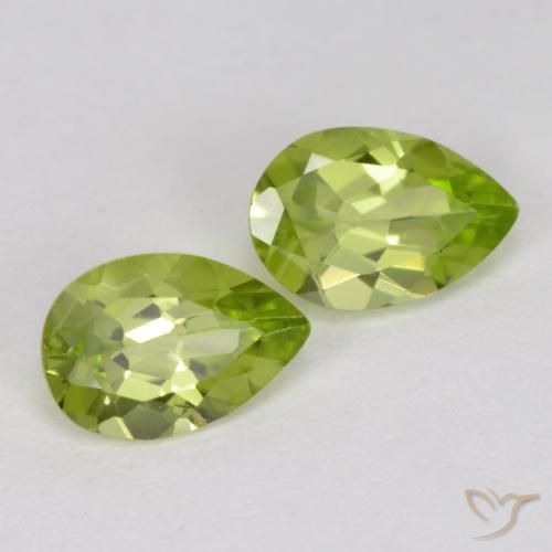 0.76ctw Naturel Vert moyen Péridot, En forme de poire, VVS-VS