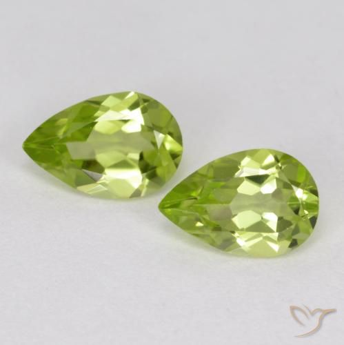 0.82ctw Naturel Vert éclatant Péridot, En forme de poire, VVS-VS