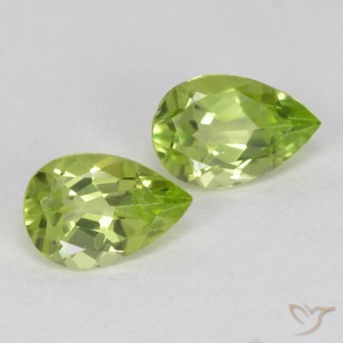 0.86ctw Naturel Vert éclatant Péridot, En forme de poire, VVS-VS
