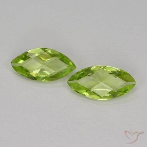 1.00ctw Naturel Vert moyen Péridot, Marquise, VVS-VS