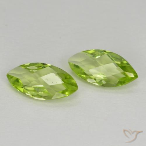 1.00ctw Naturel Vert vif et léger Péridot, Marquise, VVS-VS