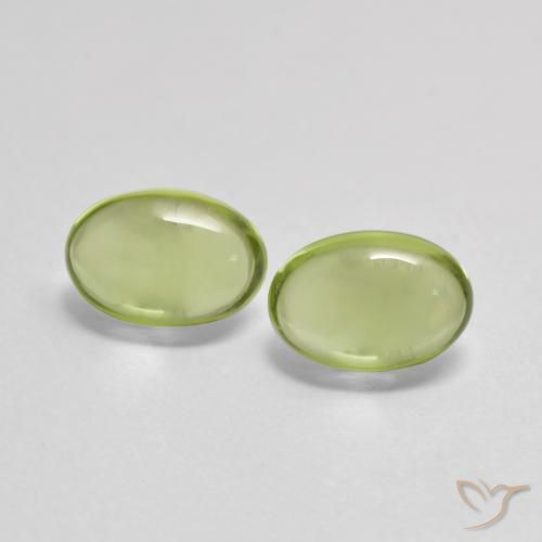 0.95ctw Naturel Vert chaud Péridot, ovale, Transparent