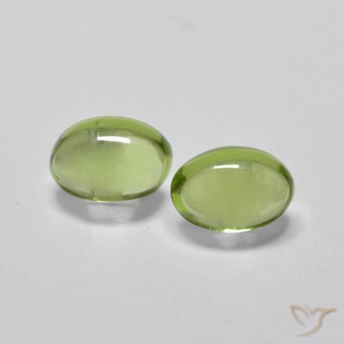 1.07ctw Naturel Vert terre Péridot, ovale, Transparent