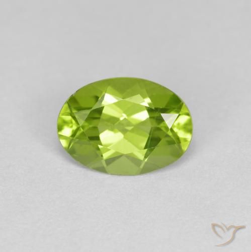 0.82ct Naturel Vert moyen Péridot, ovale, VS