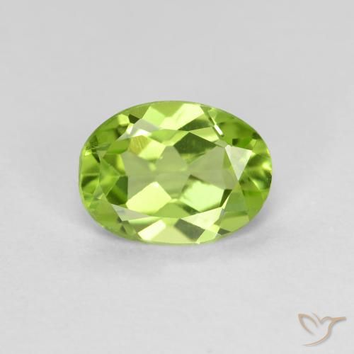0.80ct Naturel Vert éclatant Péridot, ovale, VS