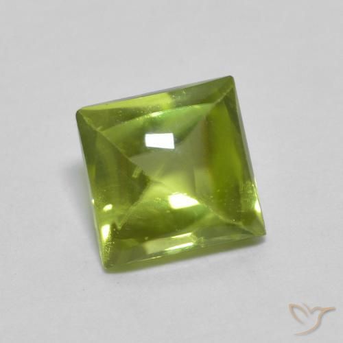 0.72ct Naturel Vert moyen Péridot, Carré, Transparent