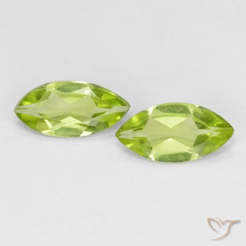 0.99ctw Naturel Vert moyen Péridot, Marquise, VS, Photo A