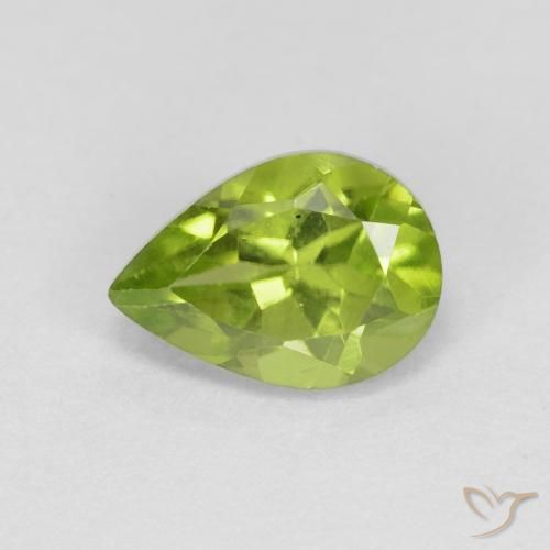 0.96ct Naturel Vert moyen Péridot, En forme de poire, VS