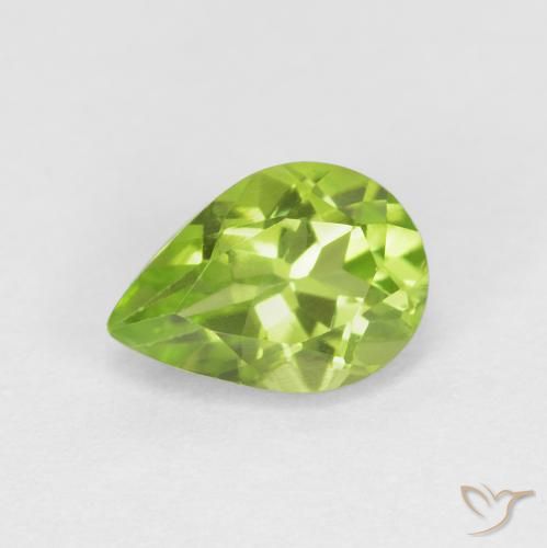 0.87ct Naturel Vert moyen Péridot, En forme de poire, VS