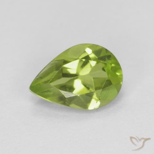 0.85ct Naturel Vert éclatant Péridot, En forme de poire, VS