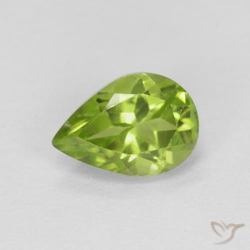 0.85ct Naturel Vert moyen Péridot, En forme de poire, VS