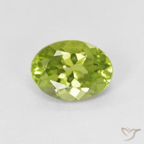1.27ct Naturel Vert moyen Péridot, ovale, VVS-VS